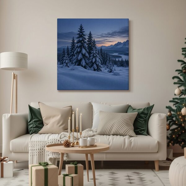 Quadro su tela – Silenzioso panorama innevato di montagna