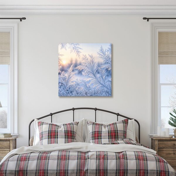 Quadro su tela – Brina delicata nella luce blu