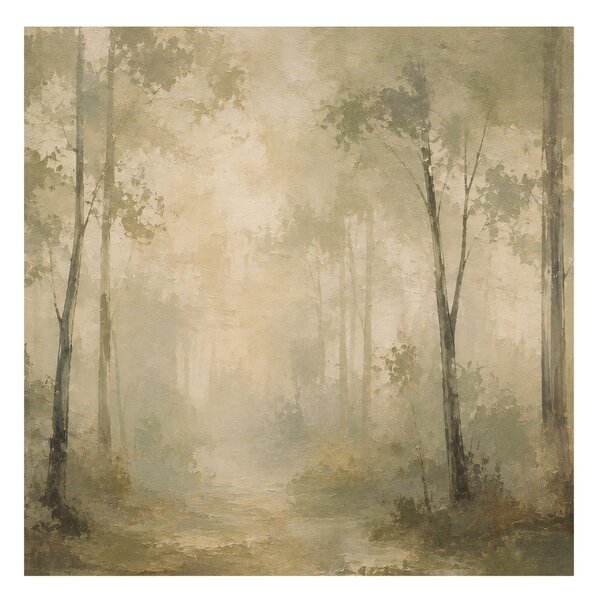 Quadro su tela – Foresta sognante nella luce della nebbia