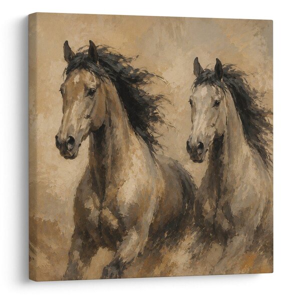 Quadro su tela – Eleganti cavalli in movimento