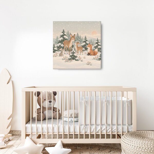 Quadro su tela – Animali del bosco in inverno