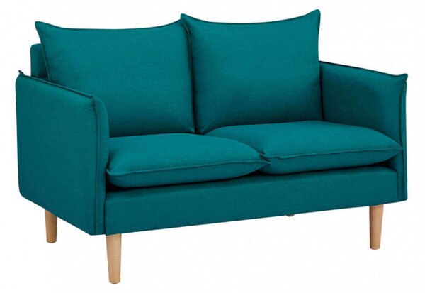 Divano 2 Posti Florin 130x84x51 h cm in Tessuto Azzurro