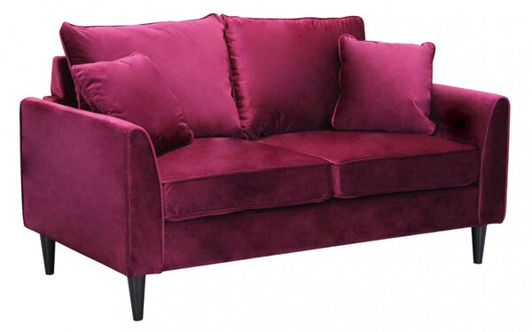 Divano 2 Posti Chandler 152x81x89 h cm in Velluto Rosso