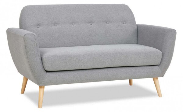 Divano 2 Posti Burton 147x79x86 h cm in Tessuto Grigio chiaro