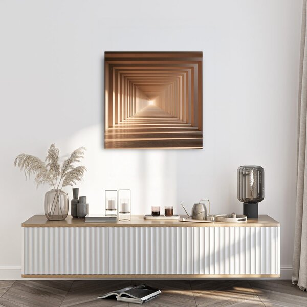 Quadro su tela – Tunnel prospettico color bronzo