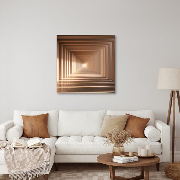 Quadro su tela – Tunnel prospettico color bronzo