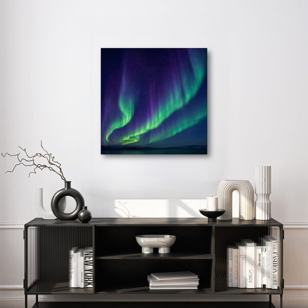 Quadro su tela – Danza dell’aurora boreale nella notte