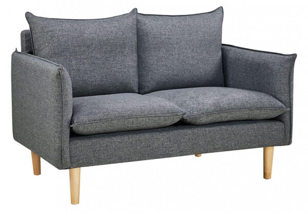 Divano 2 Posti Florin 130x84x51 h cm in Tessuto Grigio scuro