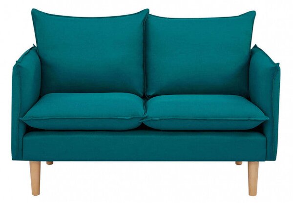 Divano 2 Posti Florin 130x84x51 h cm in Tessuto Azzurro