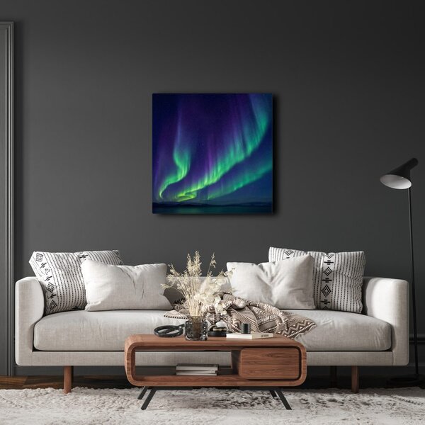 Quadro su tela – Danza dell’aurora boreale nella notte