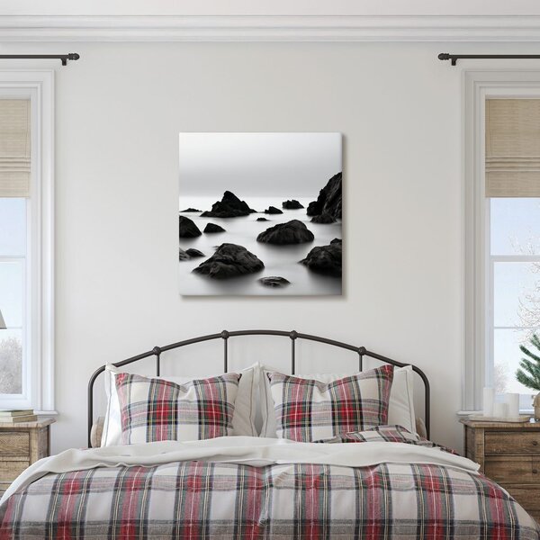 Quadro su tela – Costa minimalista con scogli