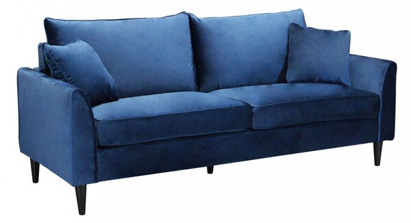 Divano 3 P Chandler 196x81x89 h cm in Velluto Blu