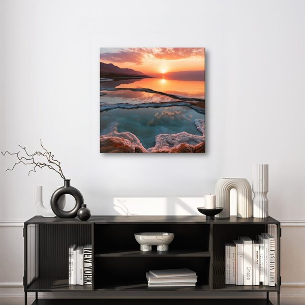 Quadro su tela – Cielo serale sul lago di montagna