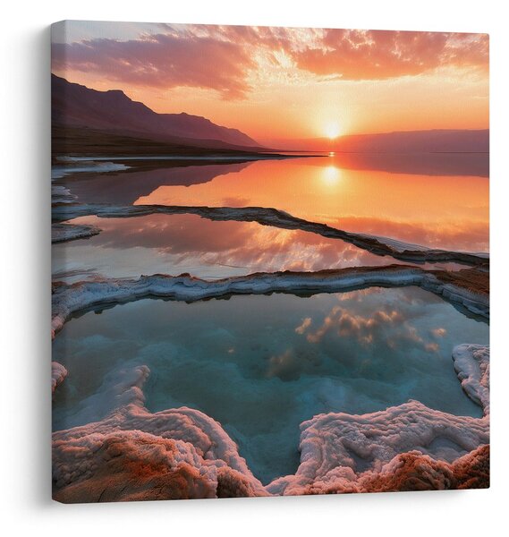 Quadro su tela – Cielo serale sul lago di montagna