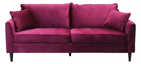 Divano 3 Posti Chandler 196x81x89 h cm in Velluto Rosso