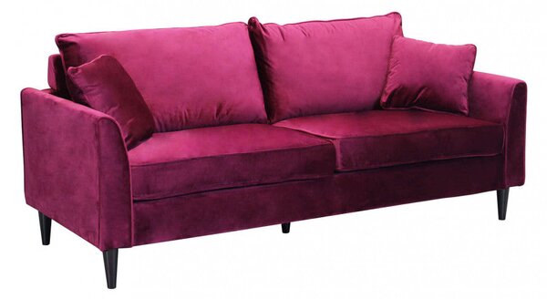 Divano 3 Posti Chandler 196x81x89 h cm in Velluto Rosso