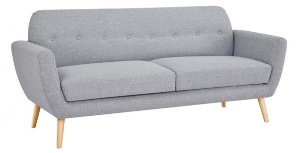 Divano 3 Posti Burton 193x79x86 h cm in Tessuto Grigio chiaro