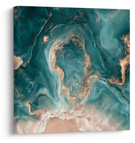 Quadro su tela – Onde marmoree turchesi