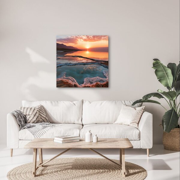 Quadro su tela – Cielo serale sul lago di montagna