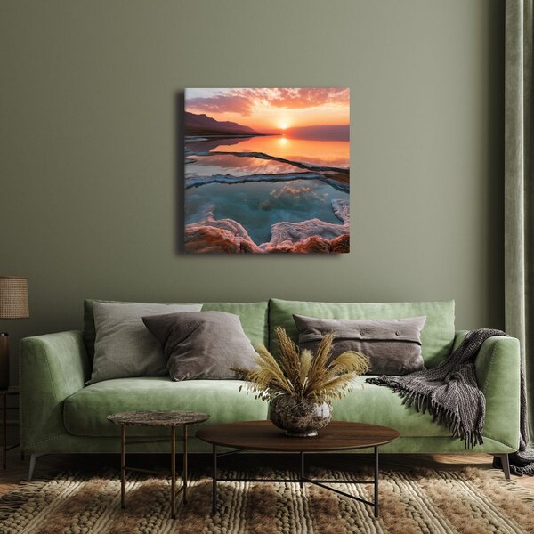 Quadro su tela – Cielo serale sul lago di montagna