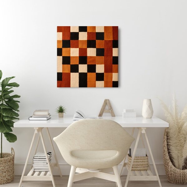 Quadro su tela – Ritmo di quadrati nelle tonalità del marrone