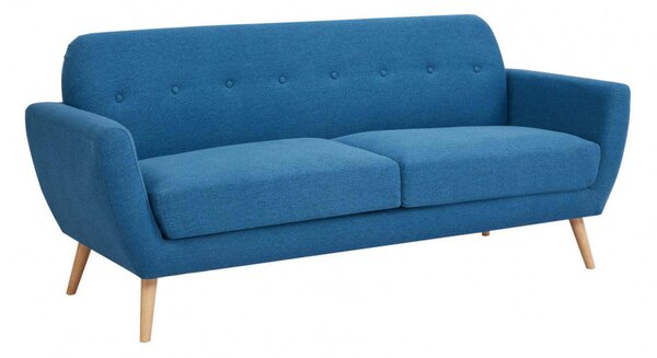 Divano 3 Posti Burton 193x79x86 h cm in Tessuto Blu