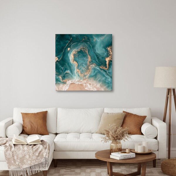 Quadro su tela – Onde marmoree turchesi