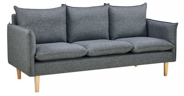 Divano 3 Posti Florin 188x84x51 h cm in Tessuto Grigio scuro