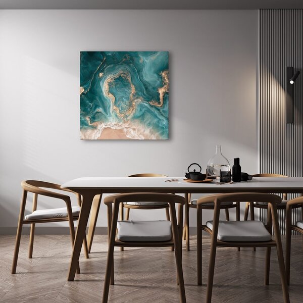 Quadro su tela – Onde marmoree turchesi
