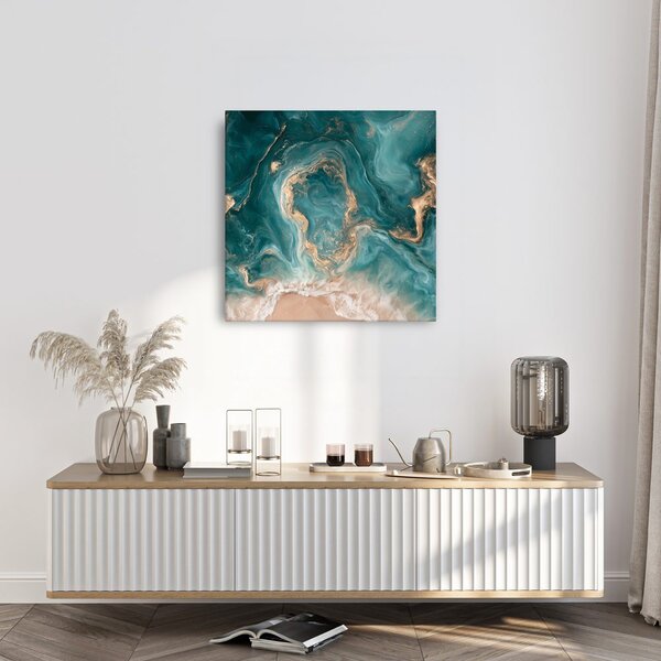 Quadro su tela – Onde marmoree turchesi