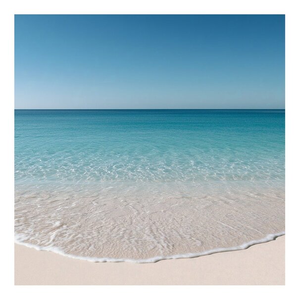 Quadro su tela – Orizzonte azzurro sulla spiaggia sabbiosa