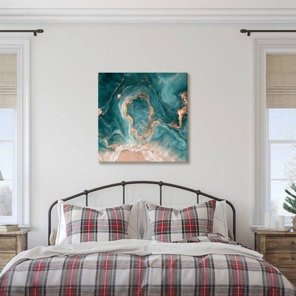 Quadro su tela – Onde marmoree turchesi