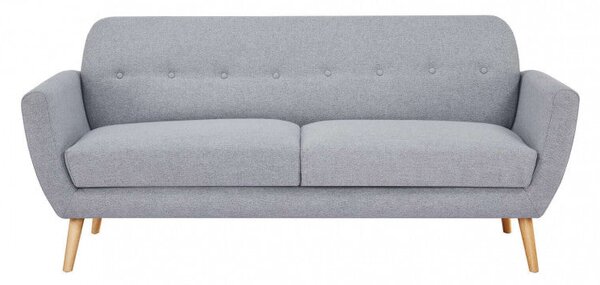 Divano 3 Posti Burton 193x79x86 h cm in Tessuto Grigio chiaro