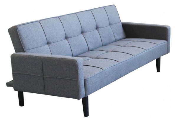 Divano Letto Anson 194x83x74 cm in Tessuto Grigio scuro