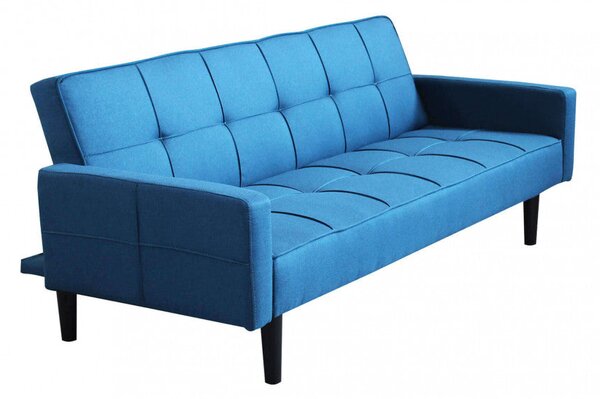 Divano Letto Anson 194x83x74 cm in Tessuto Blu melange