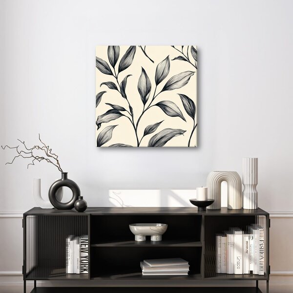 Quadro su tela – Ramoscelli minimalisti con foglie