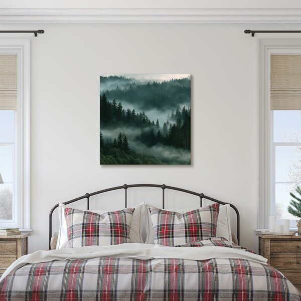 Quadro su tela – Foresta oscura avvolta dalla nebbia
