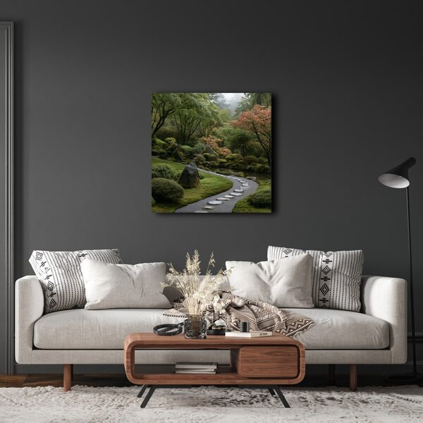 Quadro su tela – Tranquillo giardino zen nel verde