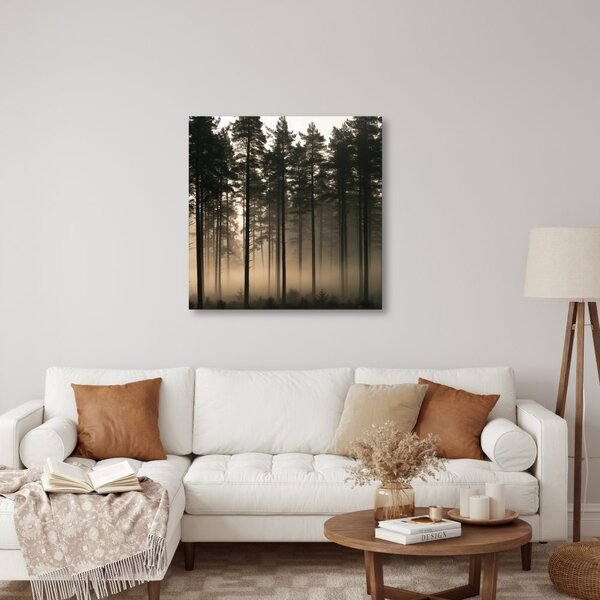 Quadro su tela – Sagome di alberi nella foschia