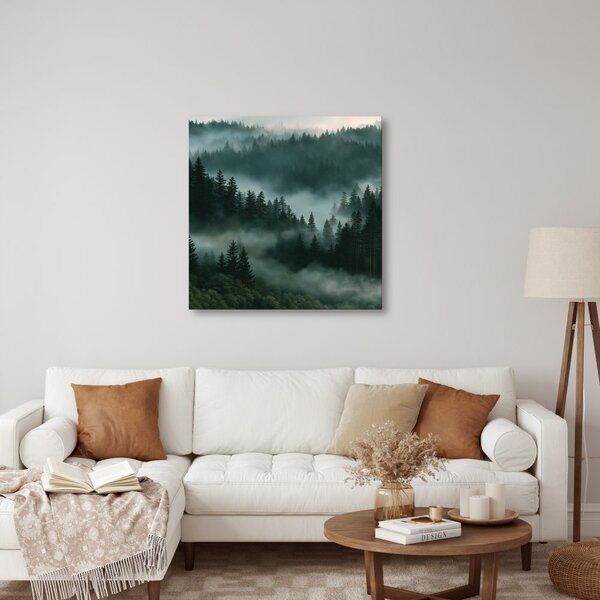 Quadro su tela – Foresta oscura avvolta dalla nebbia