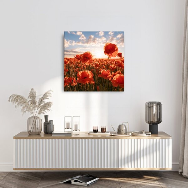 Quadro su tela – Campo di papaveri in fiore