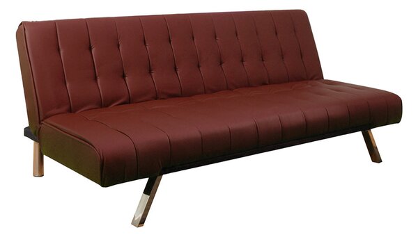 Divano Letto Prontoletto Click Clack Rivestimento in Similpelle Rosso Darrel