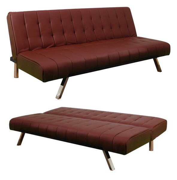 Divano Letto Prontoletto Click Clack Rivestimento in Similpelle Rosso Darrel
