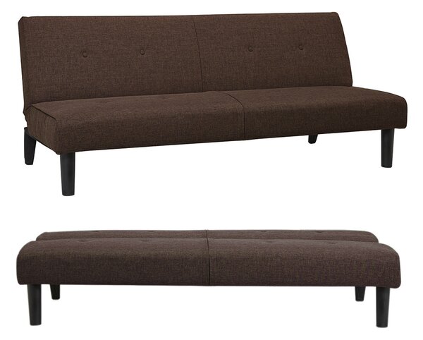Divano Letto Prontoletto Click Clack Rivestimento in Tessuto Marrone Oliver