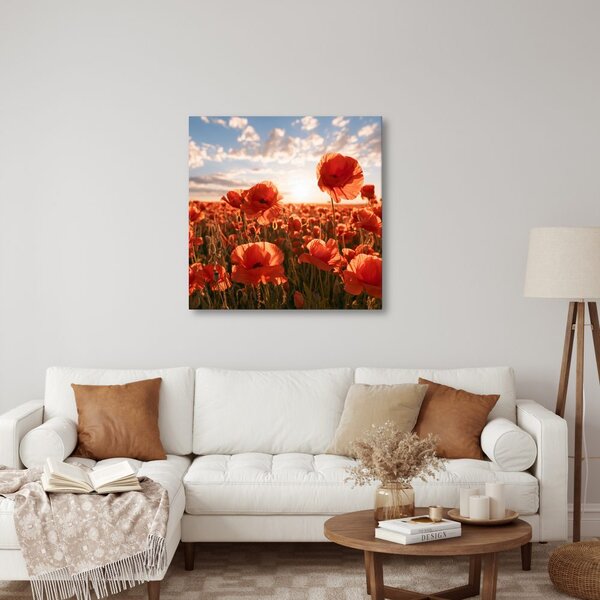 Quadro su tela – Campo di papaveri in fiore