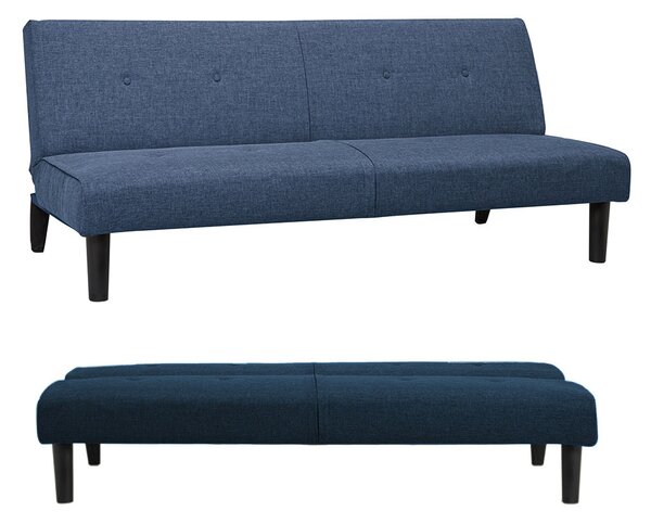 Divano Letto Prontoletto Click Clack Rivestimento in Tessuto Blu Oliver