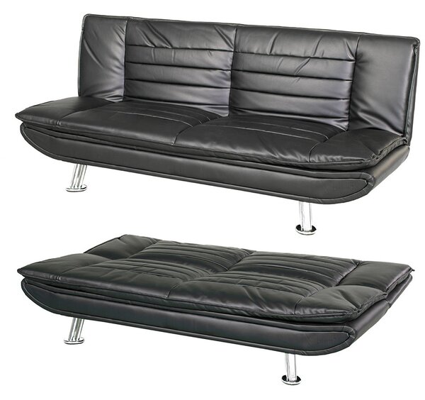 Divano Letto Prontoletto Sofia Rivestimento in Similpelle Nero