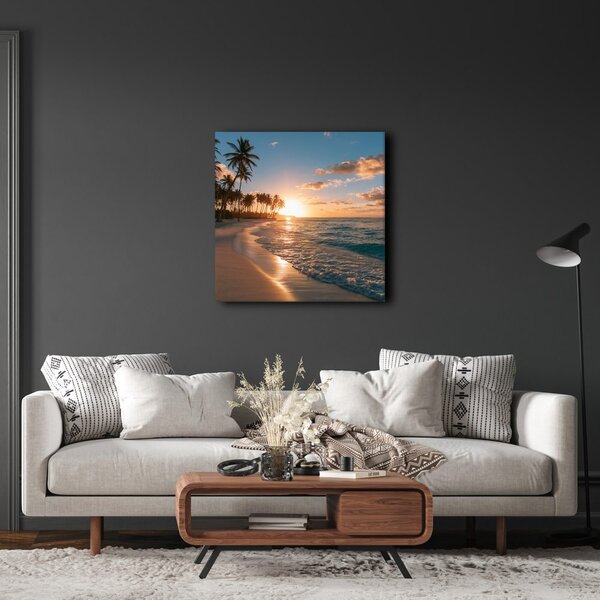 Quadro su tela – Palme sulla costa marina
