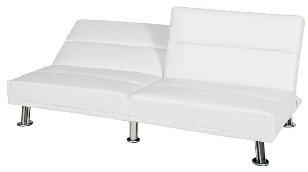 Divano Letto Prontoletto Alba Rivestimento in Similpelle Bianco