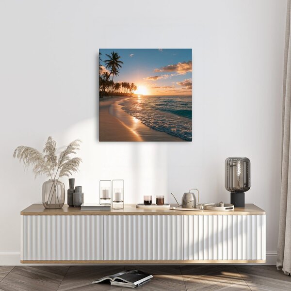Quadro su tela – Palme sulla costa marina